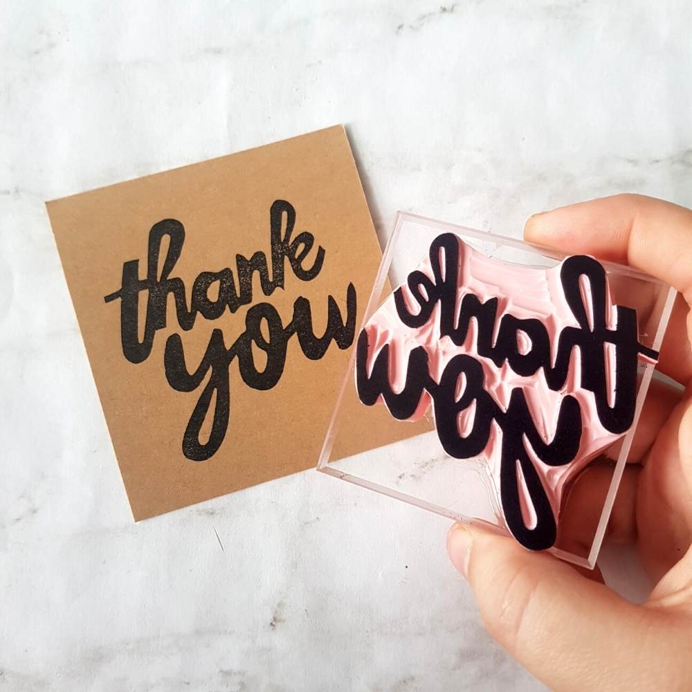 Hand Lettered Thank You Stamp