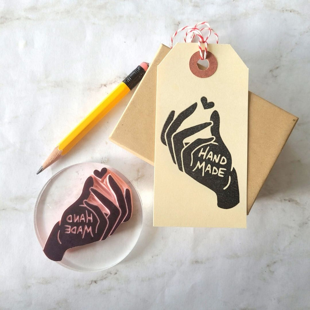 HOOKS LINES & INKERS WATERMELON Slice Heart Seeds Wood Rubber Stamp D